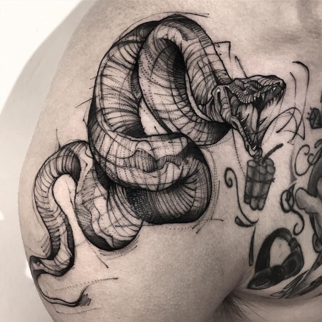 Татуировка змея на плече - 74 фото 15 Татуировка змея на плече - 74 фото 15 тату